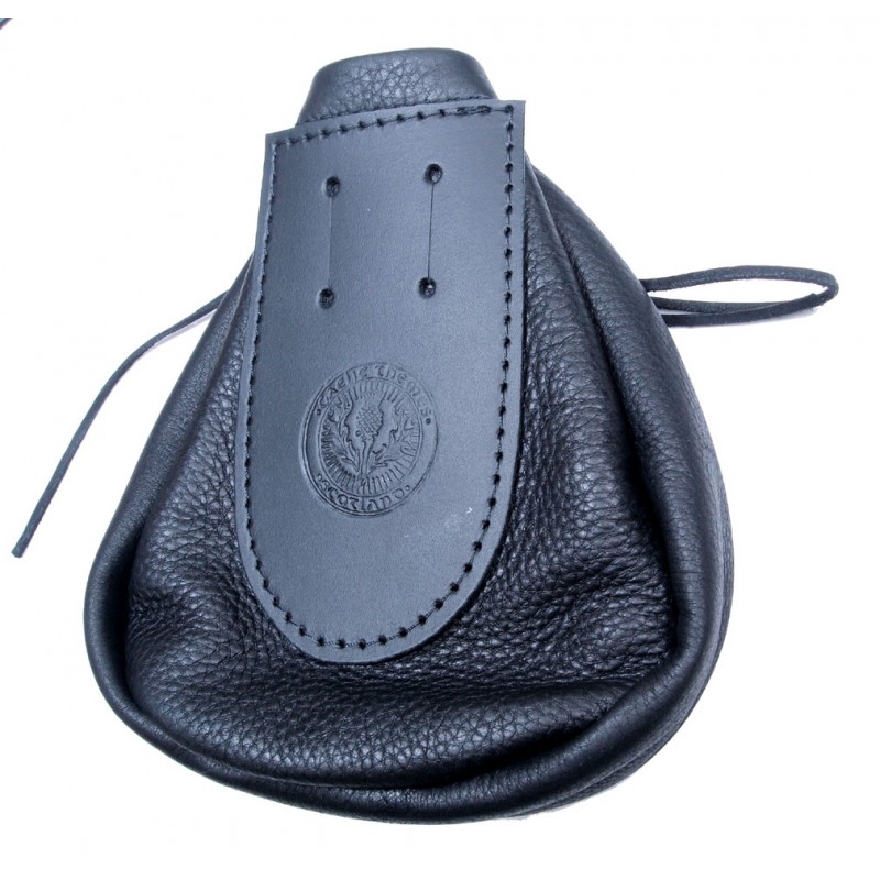 Medieval Leather Sporran, black
