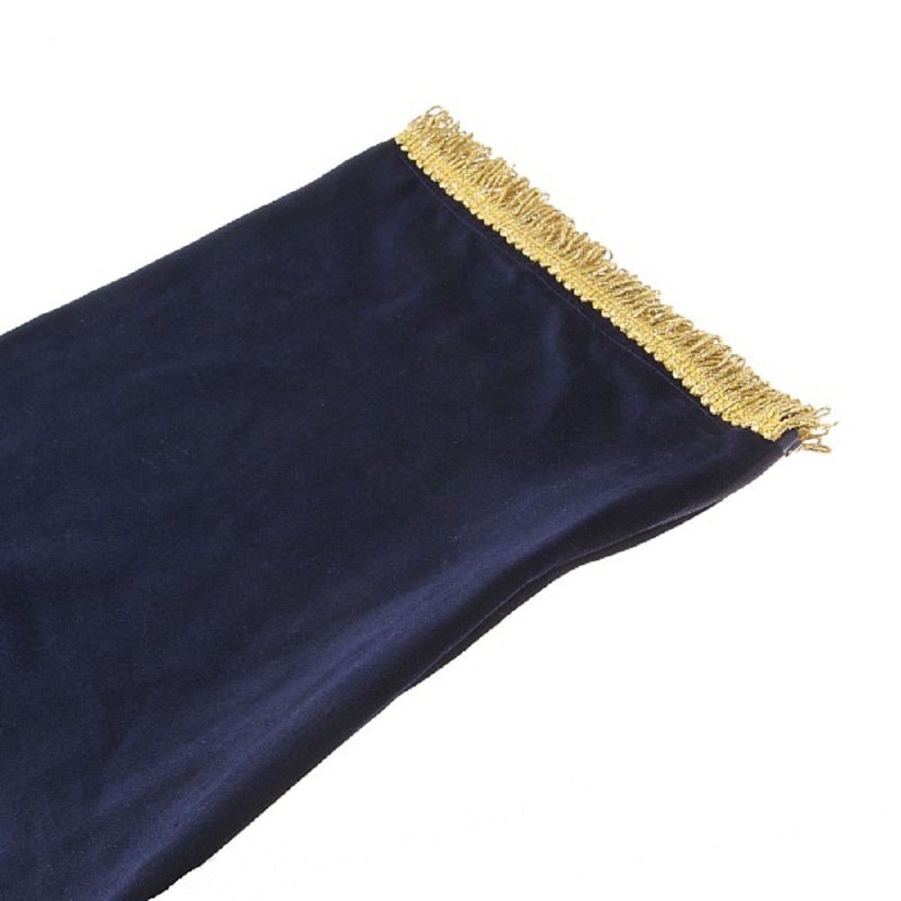 Bagpipe Cover, Velvet with Lurex fringing and Zipper. Navy - Gold