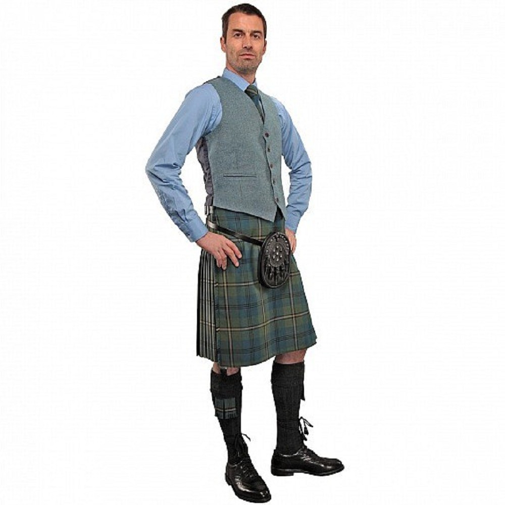 Lovat Blue Tweed Argyll Waistcoat