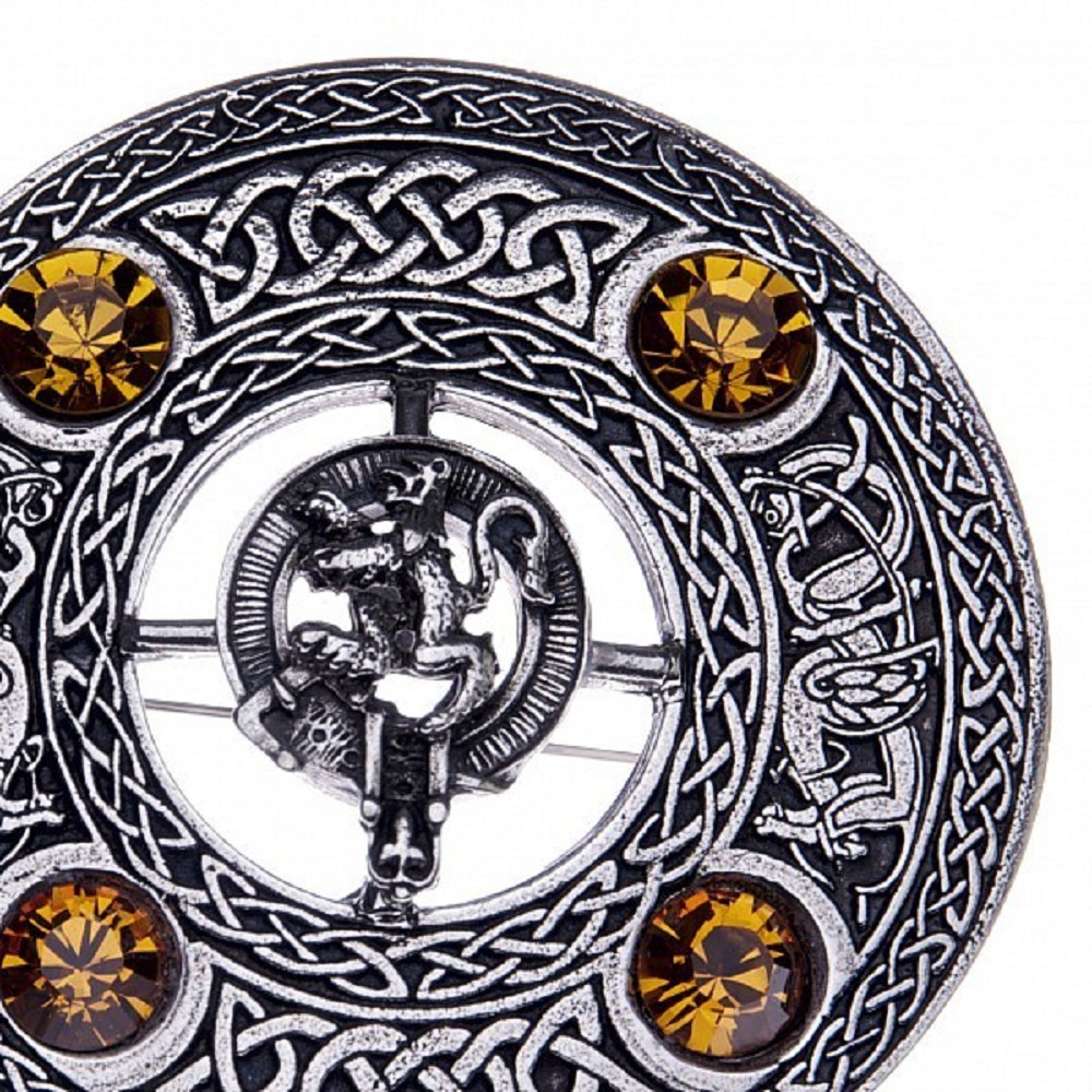 Plaid Brooch with Rampant Lion Crest
