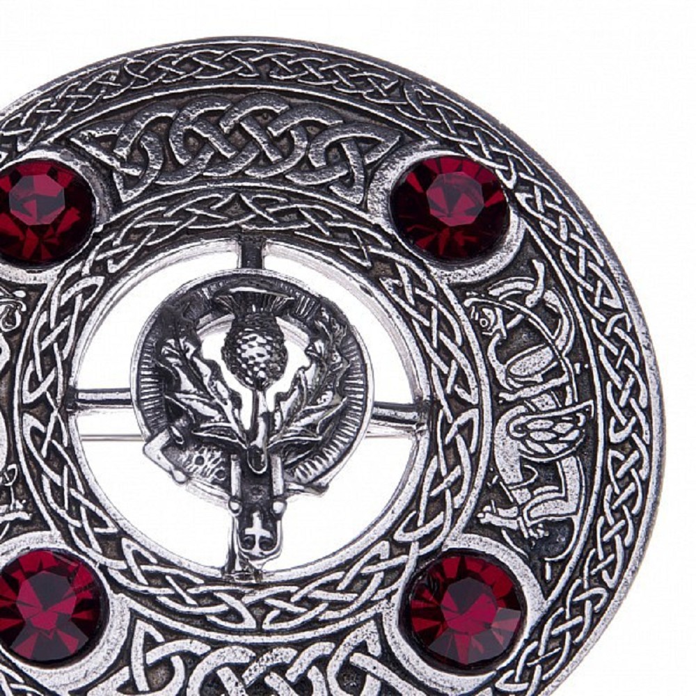 Plaid Brooch with Thistle Crest
