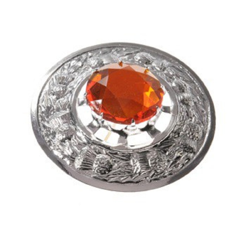 Plaid Brooch, Thistle Chrome Topaz