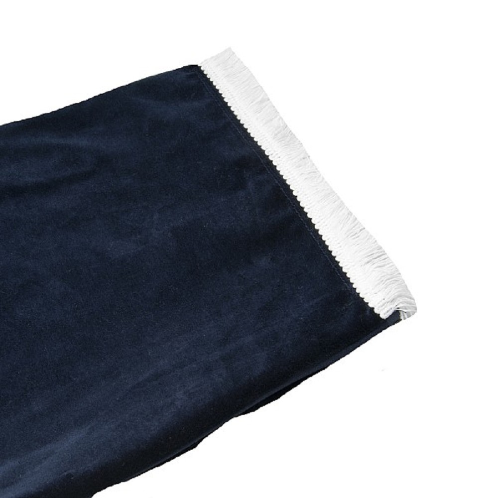 Bagpipe Cover, Velvet and wool fringing with Zipper.  Navy - White