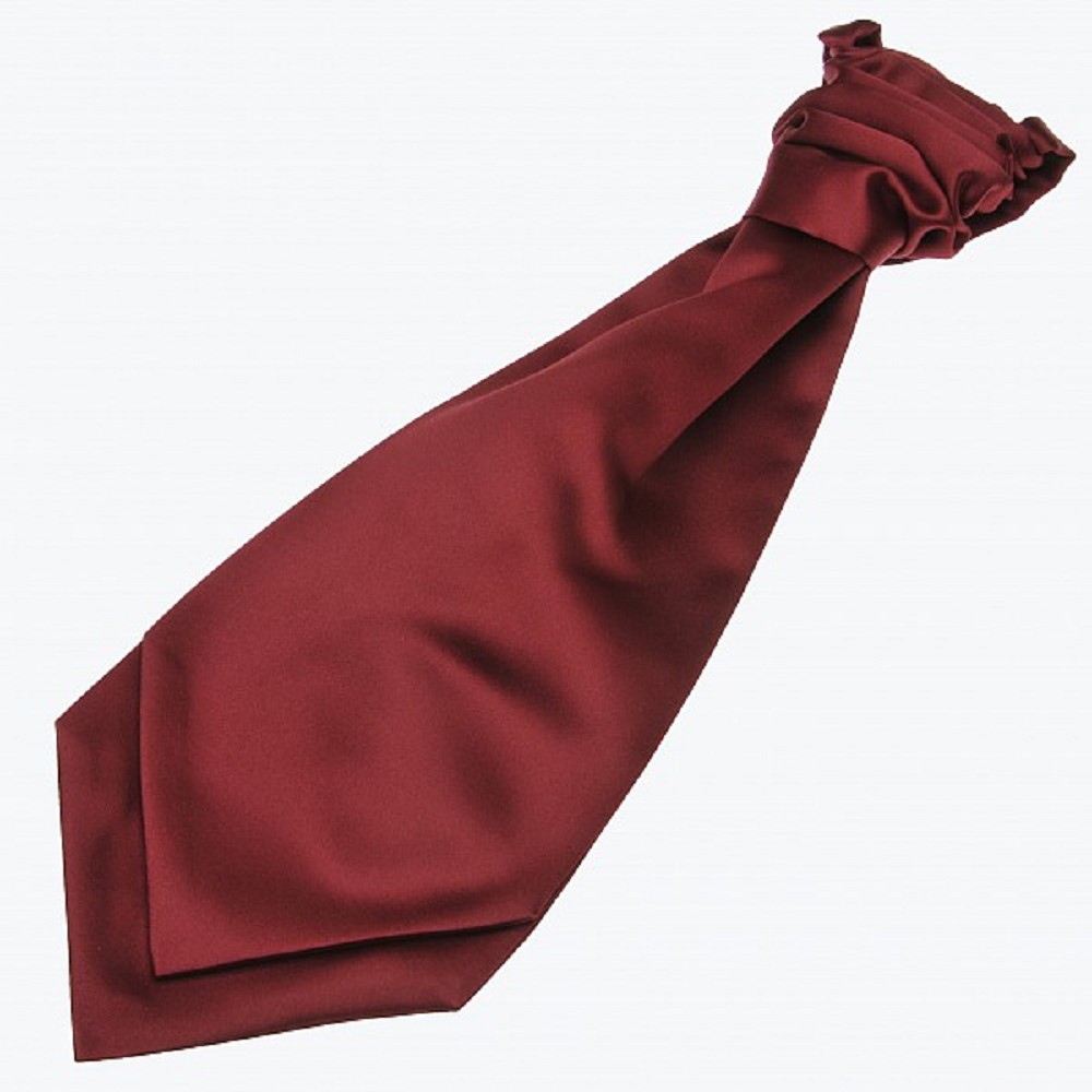Satin Ruche Tie (pre-tied), Bordeaux
