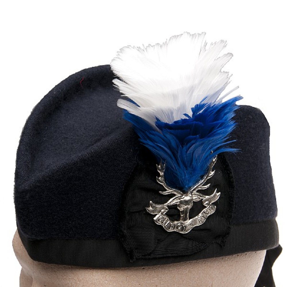 Hackle, standard size, white-blue