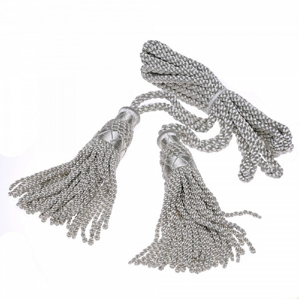 Bagpipe cords, silk, silver
