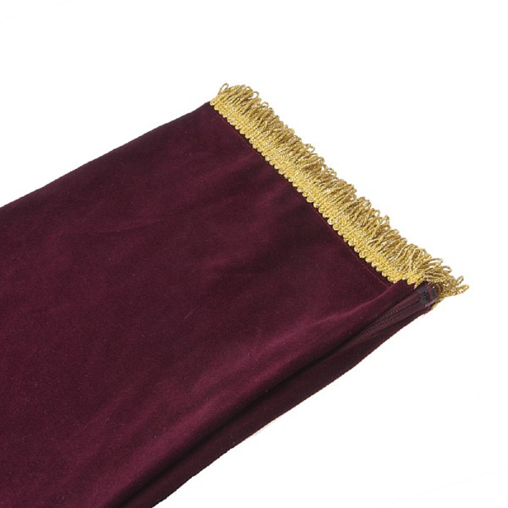 Bagpipe Cover, Velvet with Lurex fringing. ZIPPER. Bordeaux - Gold
