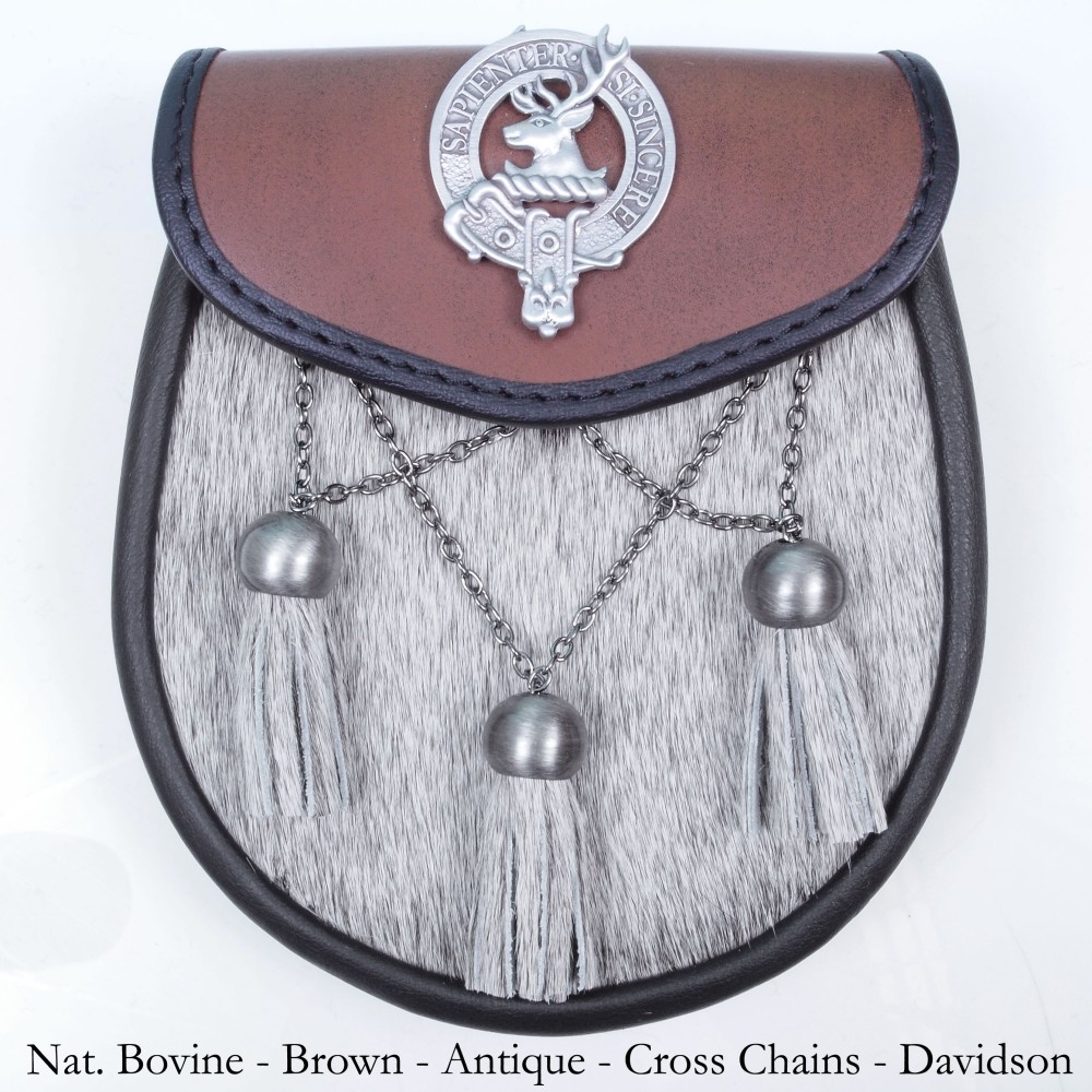Semi-Dress Sporran Scottish Clan Crest - Brown