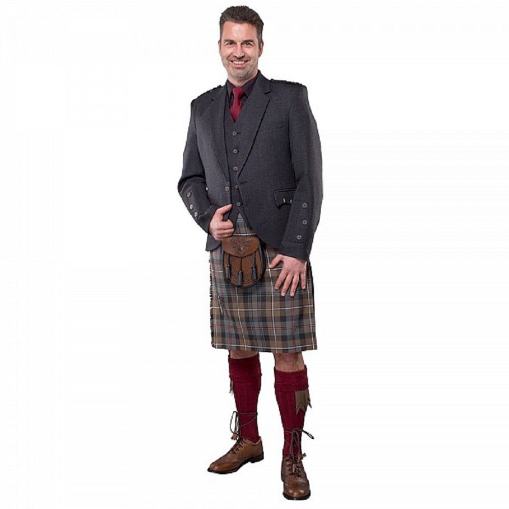 Charcoal Arrochar Tweed Jacket and Waistcoat - UK 38 L (EU 48 long)