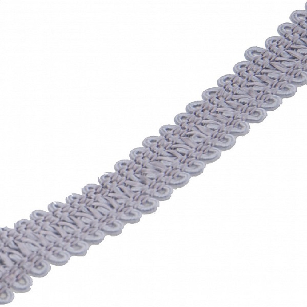 Braiding, silver, 25mm