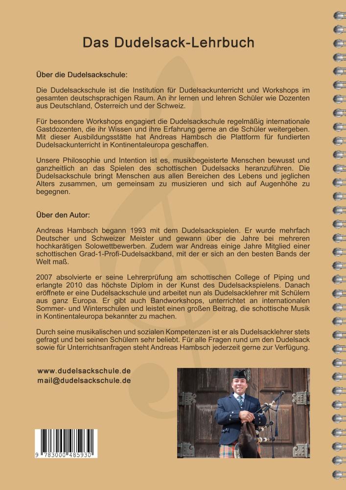 Dudelsack-Lehrbuch der Dudelsackschule Hambsch für Anfänger Deutsch