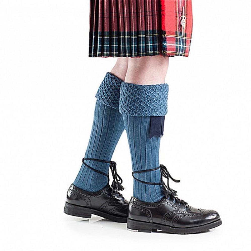 Piper Kilt Socks, highland blue