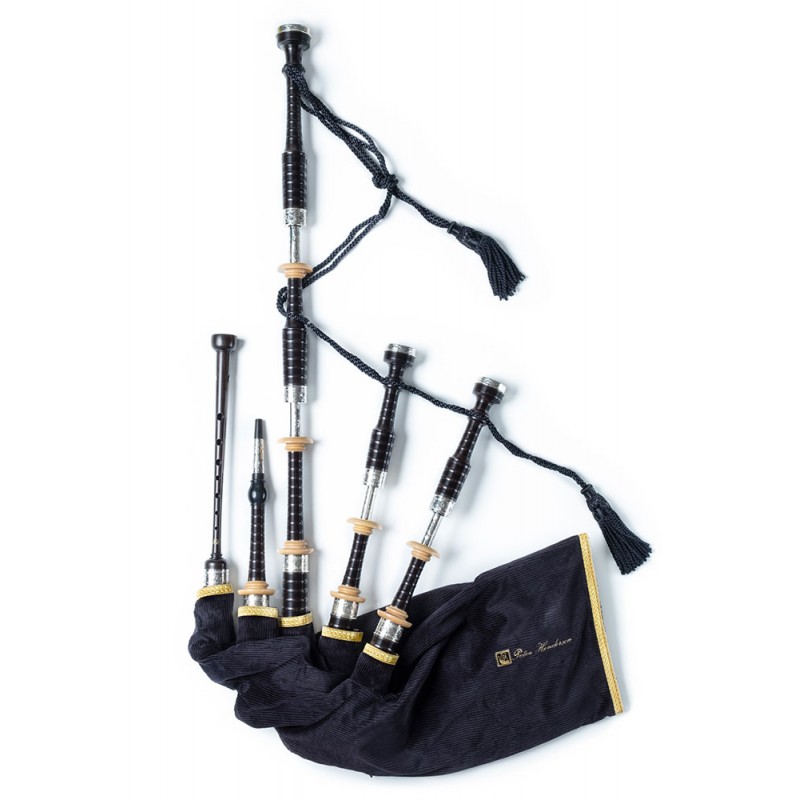 Peter Henderson Silver Heritage Blackwood Bagpipes - H-PH2HT