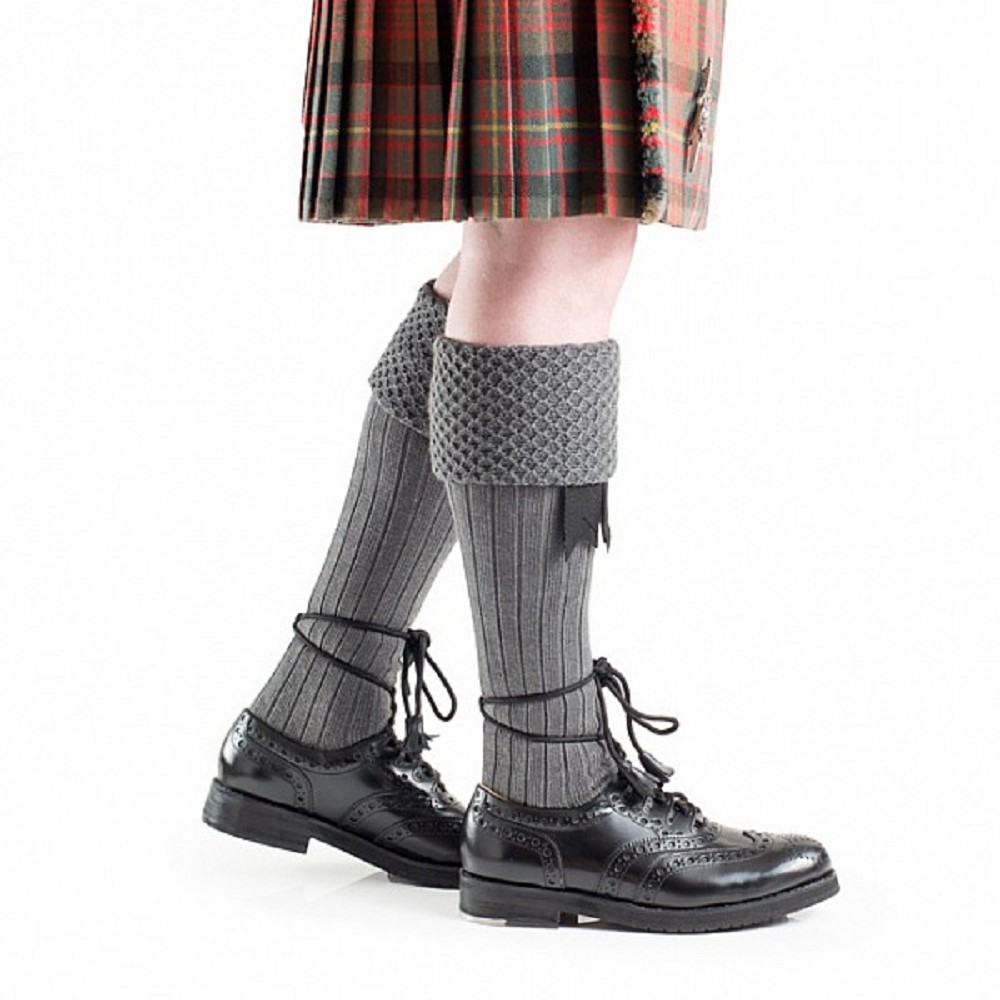 Piper Kilt Socks, grey