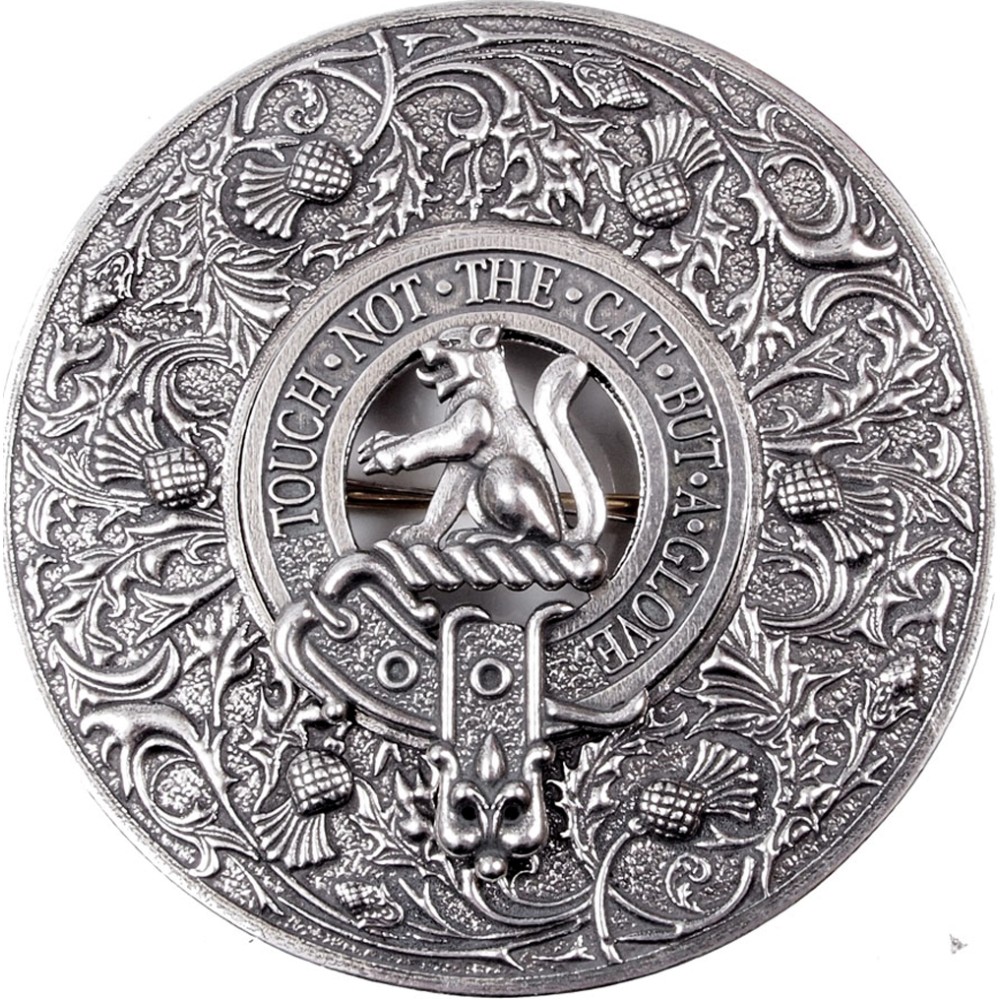 Full Dress Plaid Brooch with Clan Crest