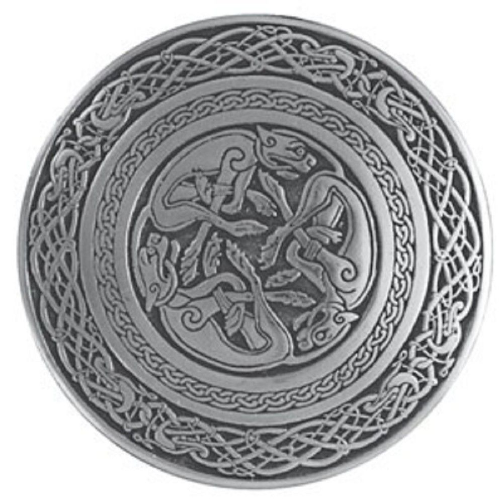 Celtic Dog Gürtelschnalle, rund
