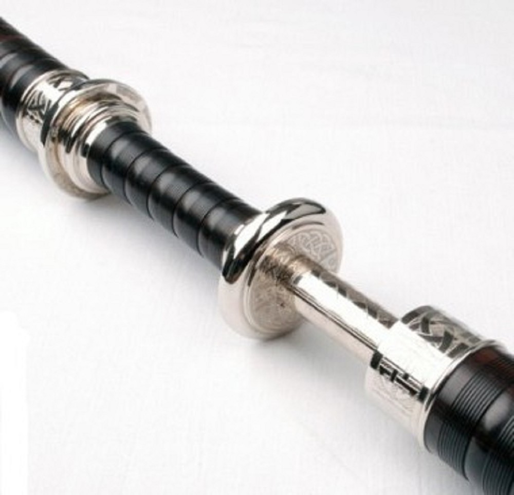 McCallum Full Alloy Engraved Blackwood Bagpipe - Thistle