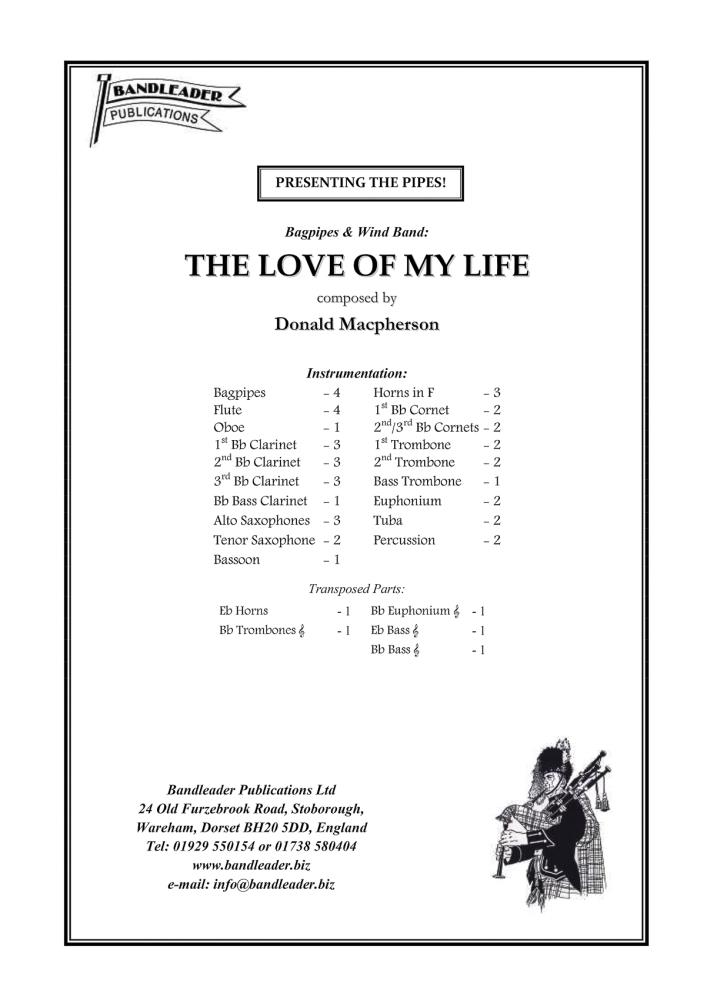 The Love of My Life - Bagpipes & Wind Band