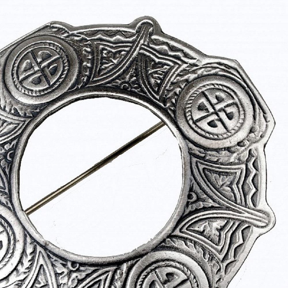 Plaid Brooch, Classic Celtic Antique
