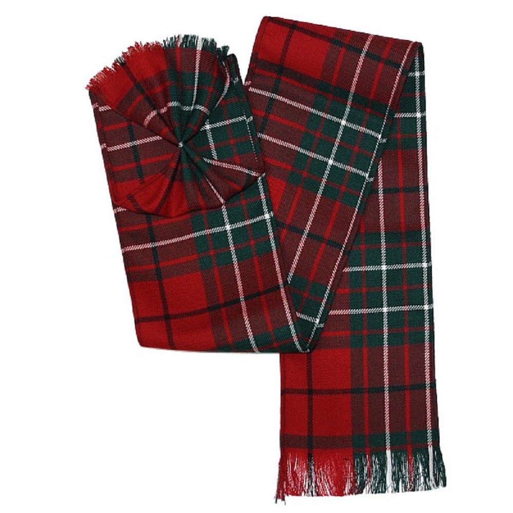 Clan Tartan Rosette-Schärpe (Sash), 100% Wolle