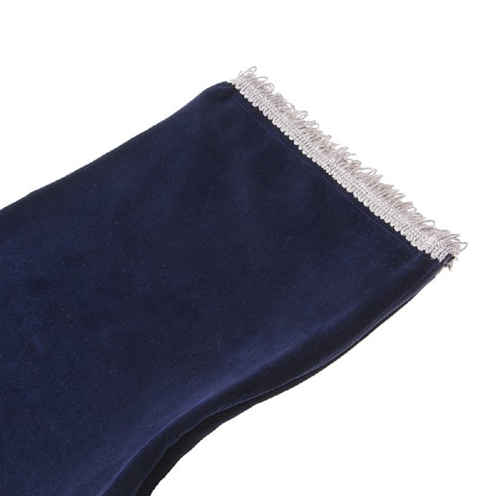 Bagpipe Cover, Velvet with Lurex fringing and Zipper. Navy - Silver