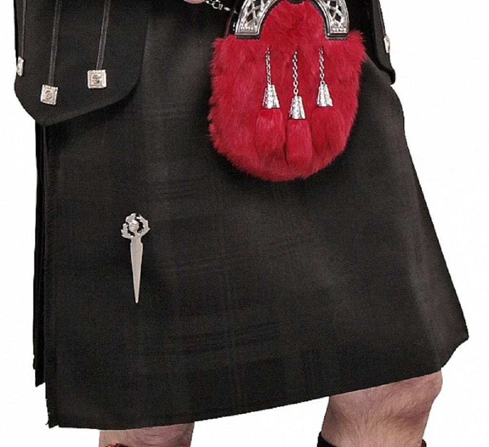 Black  Mediumweight Kilt - 5 Yard