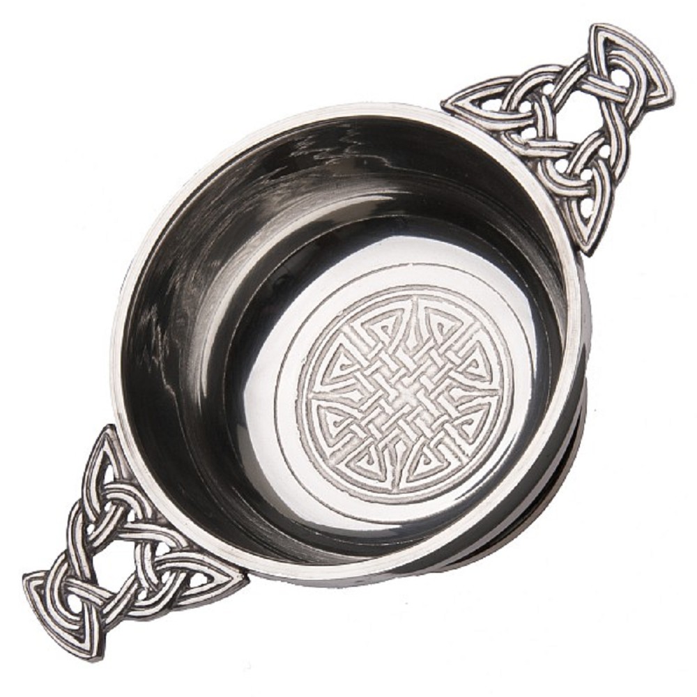 Celtic Quaich, pewter, 5"