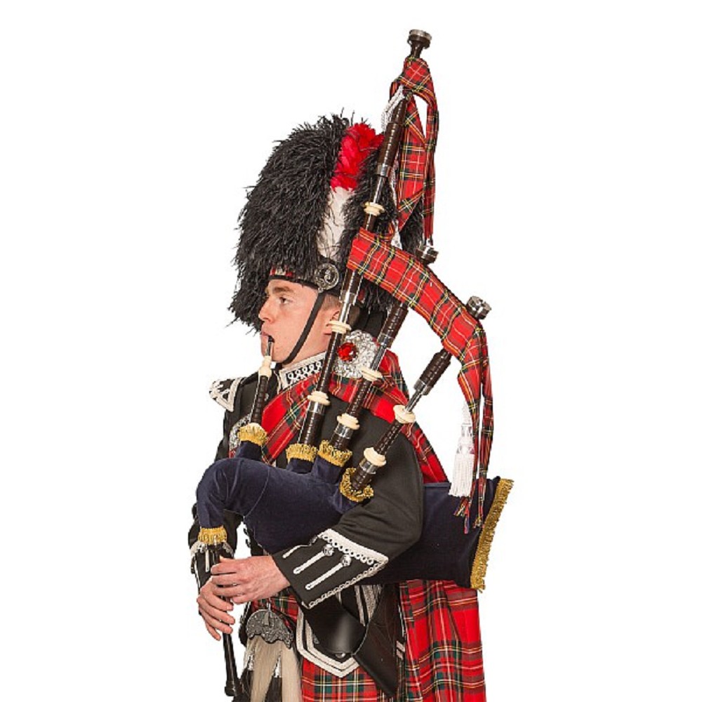 Clan Tartan Piper's Bagpipe Ribbons. Wool