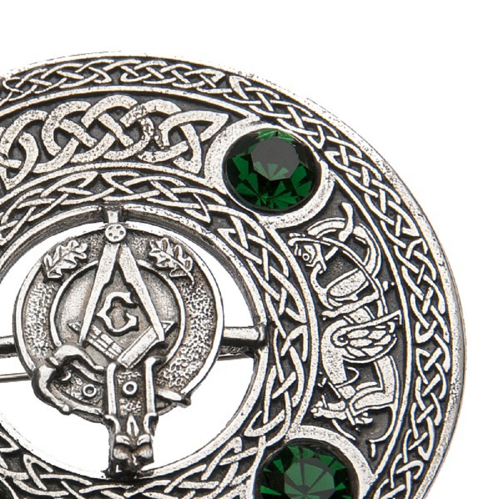 Plaid Brooch with Masonic Crest